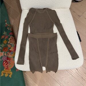 SKIMS ARMY WARP KNIT 2 PIECE SET